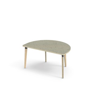 Bord Grow linoleum halvrundt 120-80 cm svart mansjett