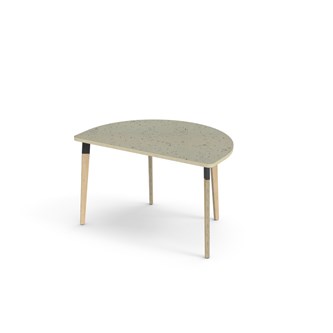 Bord Grow linoleum halvrundt 120-80 cm svart mansjett