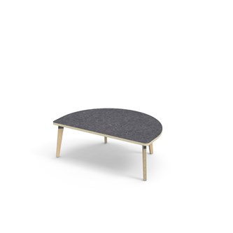 Bord Grow linoleum halvrundt 120-80 cm svart mansjett