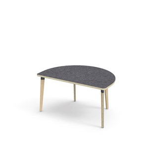 Bord Grow linoleum halvrundt 120-80 cm svart mansjett