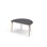 Bord Grow linoleum halvrundt 120-80 cm svart mansjett