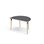 Bord Grow linoleum halvrundt 120-80 cm svart mansjett