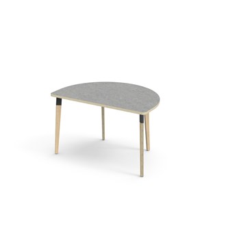 Bord Grow linoleum halvrundt 120-80 cm svart mansjett