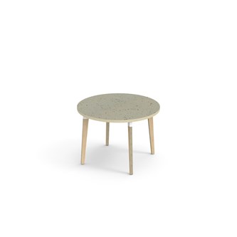 Bord Grow linoleum Ø90 cm hvit mansjett