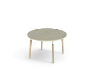 Bord Grow linoleum Ø120 cm hvit mansjett