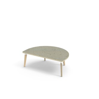 Bord Grow linoleum halvrundt 120-80 cm hvit mansjett