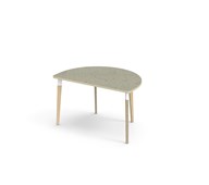 Bord Grow linoleum halvrundt 120-80 cm hvit mansjett