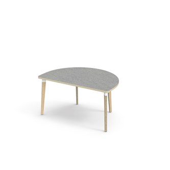 Bord Grow linoleum halvrundt 120-80 cm hvit mansjett