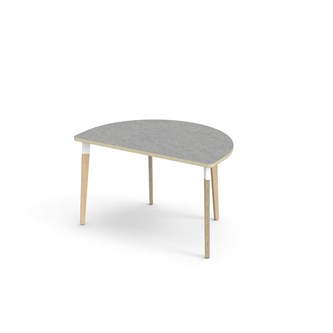 Bord Grow linoleum halvrundt 120-80 cm hvit mansjett