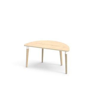 Bord Grow FSC akustikklaminat halvrundt 120-60 cm hvit mansjett
