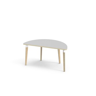 Bord Grow FSC akustikklaminat halvrundt 120-60 cm hvit mansjett