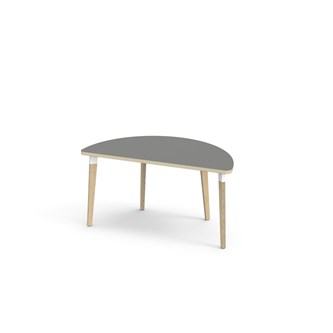 Bord Grow FSC akustikklaminat halvrundt 120-60 cm hvit mansjett
