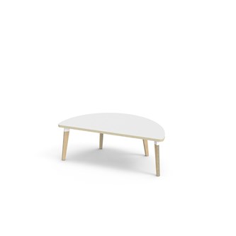 Bord Grow FSC akustikklaminat halvrundt 120-60 cm hvit mansjett