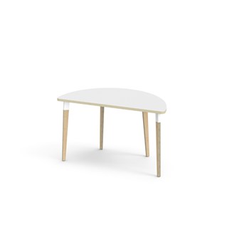 Bord Grow FSC akustikklaminat halvrundt 120-60 cm hvit mansjett