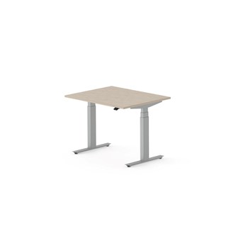 Skrivebord Work FSC BX HT 100x80 cm sølv