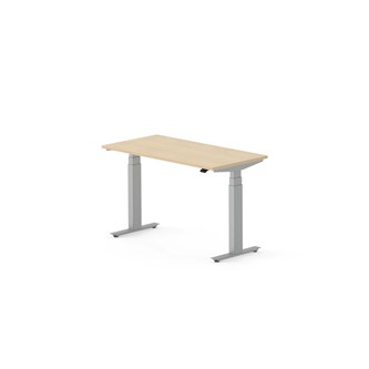 Skrivebord Work FSC BX HT 120x60 cm sølv