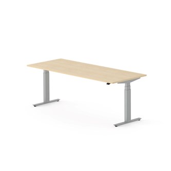 Skrivebord Work FSC BX HT 200x80 cm sølv