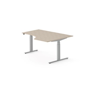 Skrivebord Work FSC BX HT høyre 160x120 cm sølv