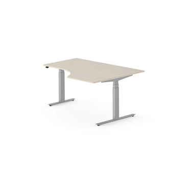 Skrivebord Work FSC BX T-E høyre 160x120 cm sølvfarget stativ
