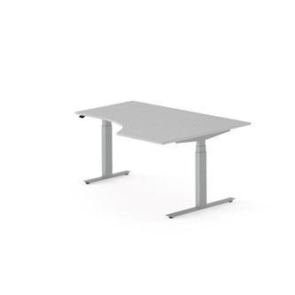 Skrivebord Work FSC BX HT høyre 160x120 cm sølv