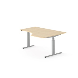 Skrivebord Work FSC BX HT høyre 160x120 cm sølv
