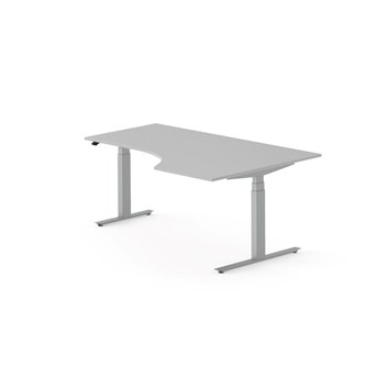 Skrivebord Work FSC BX HT høyre 180x120 cm sølv