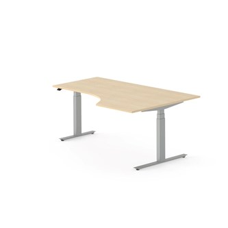 Skrivebord Work FSC BX HT høyre 180x120 cm sølv