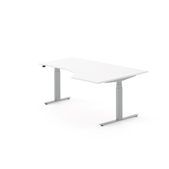 Skrivebord Work FSC BX HT høyre 180x120 cm sølv