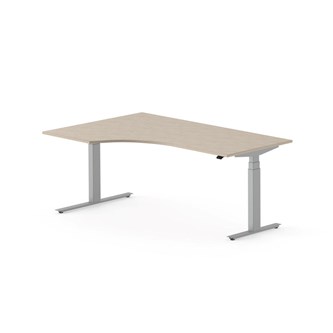 Skrivebord Work FSC BX HT venstre 180x120 cm sølv