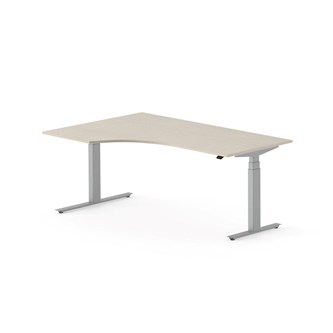 Skrivebord Work FSC BX T-E venstre 180x120 cm sølvfarget stativ