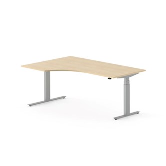Skrivebord Work FSC BX HT venstre 180x120 cm sølv