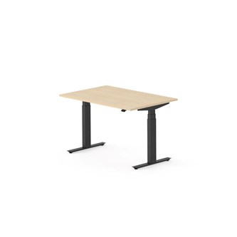 Skrivebord Work FSC BX HT 120x80 cm svart