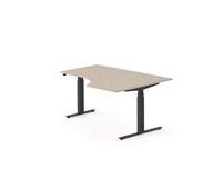 Skrivebord Work FSC BX T-E høyre 160x120 cm svart stativ