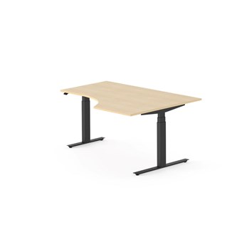 Skrivebord Work FSC BX HT høyre 160x120 cm svart