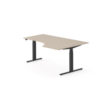 Skrivebord Work FSC BX HT høyre 180x120 cm svart