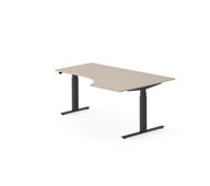 Skrivebord Work FSC BX T-E høyre 180x120 cm svart stativ