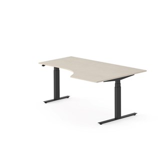 Skrivebord Work FSC BX T-E høyre 180x120 cm svart stativ