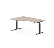 Skrivebord Work FSC BX T-E venstre 180x120 cm svart stativ