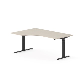 Skrivebord Work FSC BX T-E venstre 180x120 cm svart stativ