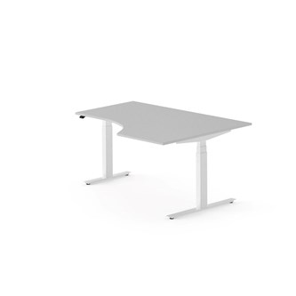 Skrivebord Work FSC BX T-E høyre 160x120 cm hvitt stativ