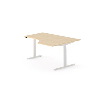 Skrivebord Work FSC BX T-E høyre 160x120 cm hvitt stativ