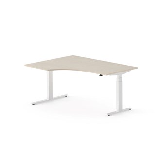 Skrivebord Work FSC BX T-E venstre 160x120 cm hvitt stativ