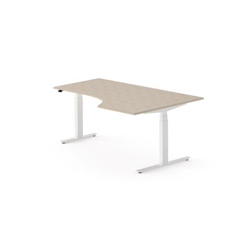 Skrivebord Work FSC BX HT høyre 180x120 cm hvitt