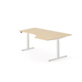 Skrivebord Work FSC BX HT høyre 180x120 cm hvitt