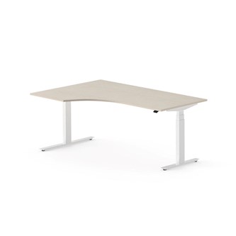 Skrivebord Work FSC BX T-E venstre 180x120 cm hvitt stativ