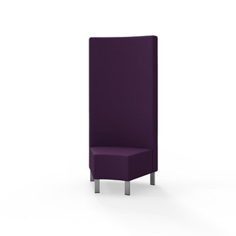 Modulsofa Snake hjørne 45° metallben sh 43 høy rygg