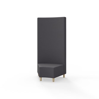 Modulsofa Snake hjørne 45° treben sh 37,5 høy rygg