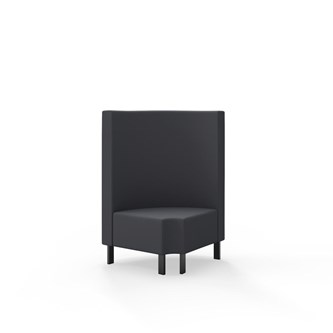 Modulsofa Snake hjørne 90° R12 rund metallben sh 43 medium rygg