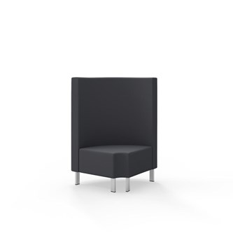 Modulsofa Snake hjørne 90° R12 rund metallben sh 43 medium rygg