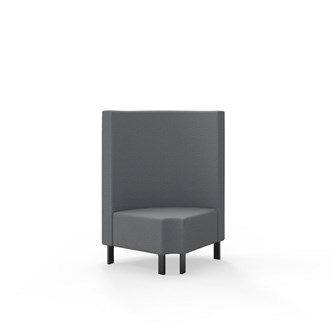 Modulsofa Snake hjørne 90° R12 rund metallben sh 43 medium rygg